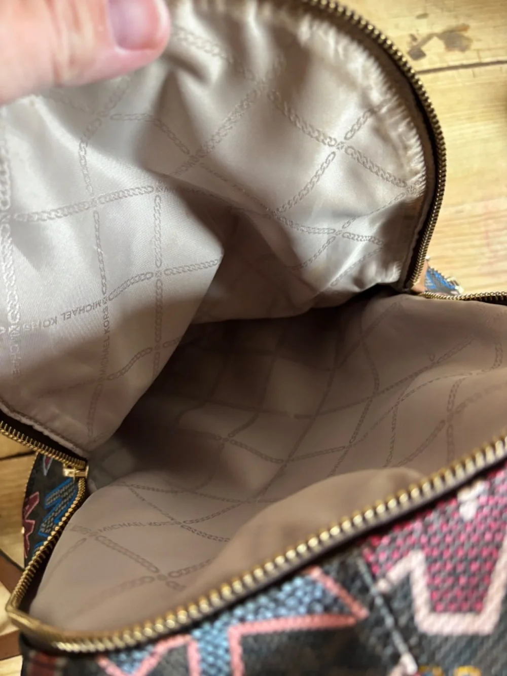 Michael Kors Multicolor Big Block logo with matching wallet